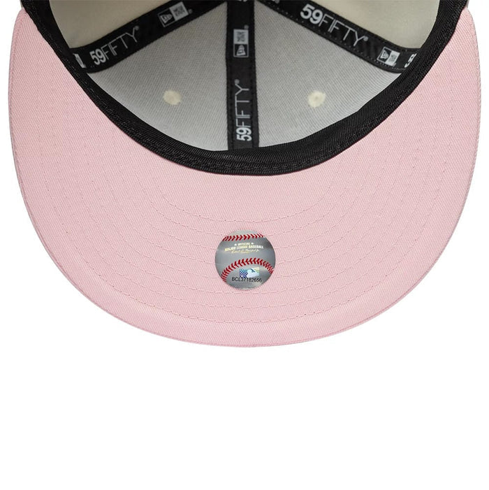 Pictured is this MLB Cherub LA Dodgers 59FIFTY Fitted cap in cream & pink. 7