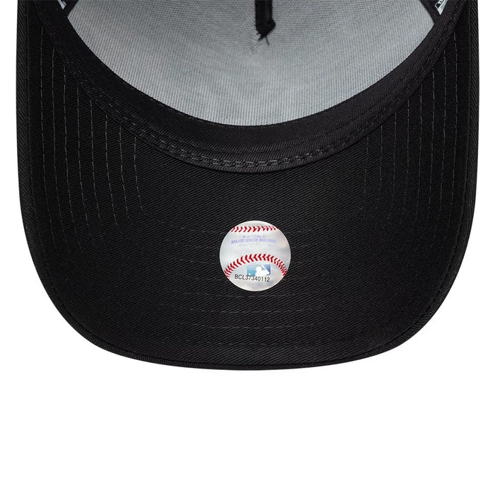 Pictured is this MLB Food New York Yankees 9FORTY A-Frame cap in black. 7