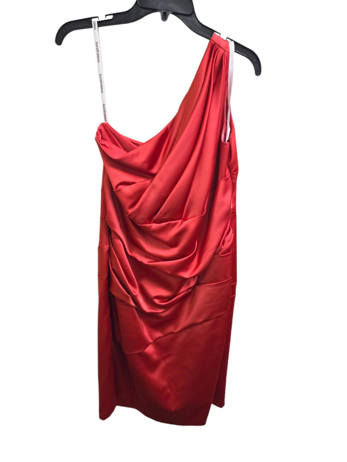Very Good 18 Pink David's Bridal one-shoulder dress