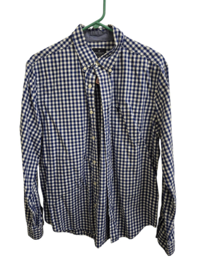 Very Good M Blue & White check American Eagle Outfitters Button-Down Shirt