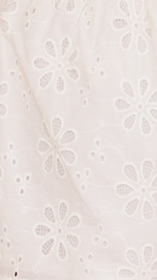 Vika Shorts - White Flower Embroidery