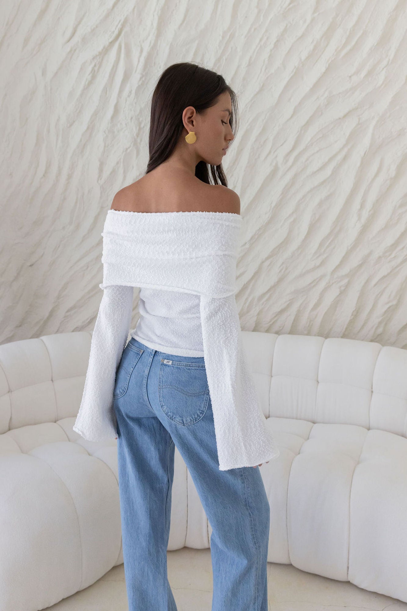 First Class Fantasy Off Shoulder Top White