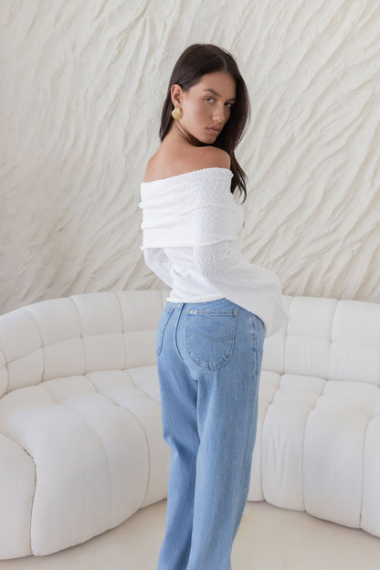 First Class Fantasy Off Shoulder Top White