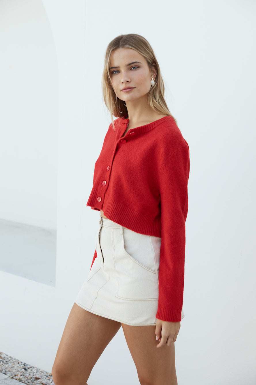 Vesper Long Sleeve Knit Red