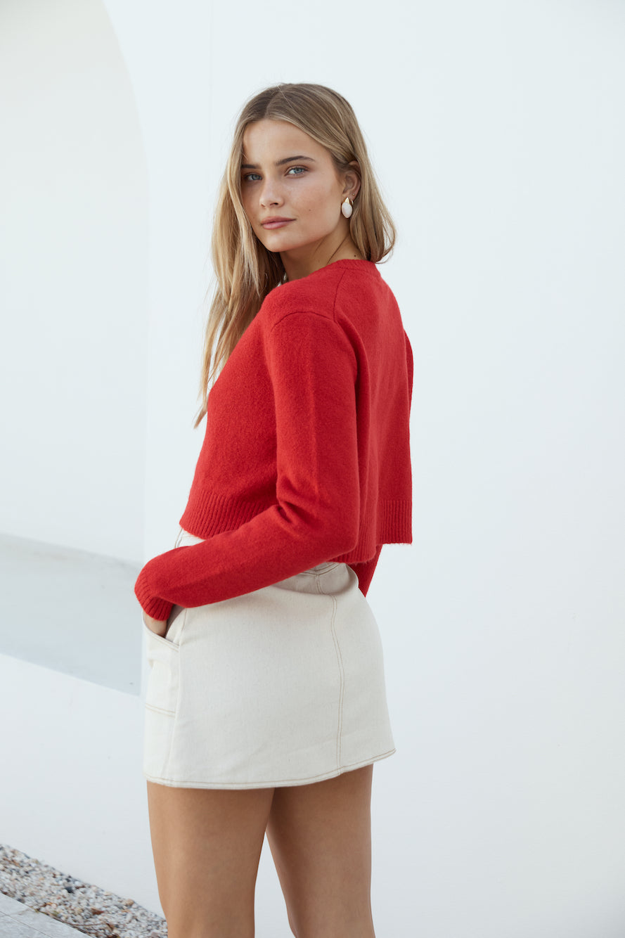 Vesper Long Sleeve Knit Red