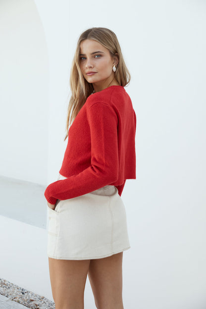 Vesper Long Sleeve Knit Red