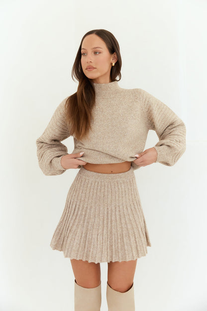 Seasonal Style Knit Sweater Camel