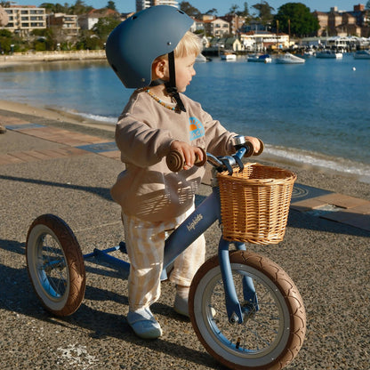 2 in 1 Steel Trike/Balance Bike (incl. wicker basket) Steel Blue