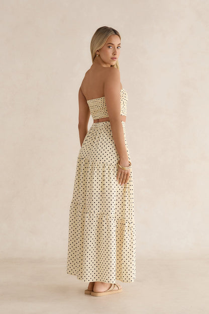 Shimmering Sands Polka Dot Crop Top Yellow