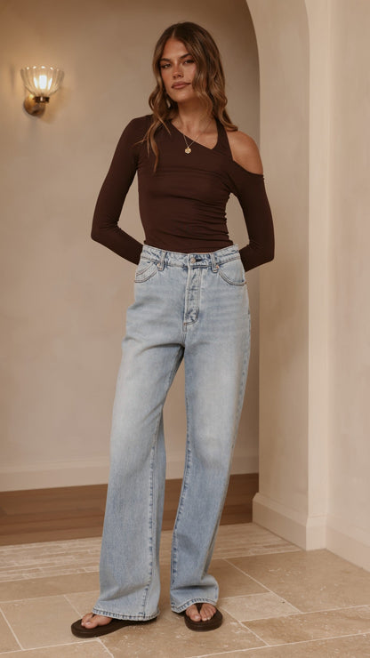 Romy Long Sleeve Top - Chocolate