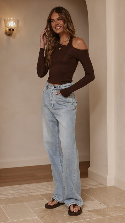 Romy Long Sleeve Top - Chocolate