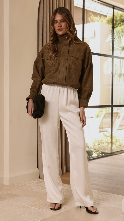 Josh Funnel Neck Jacket - Khaki