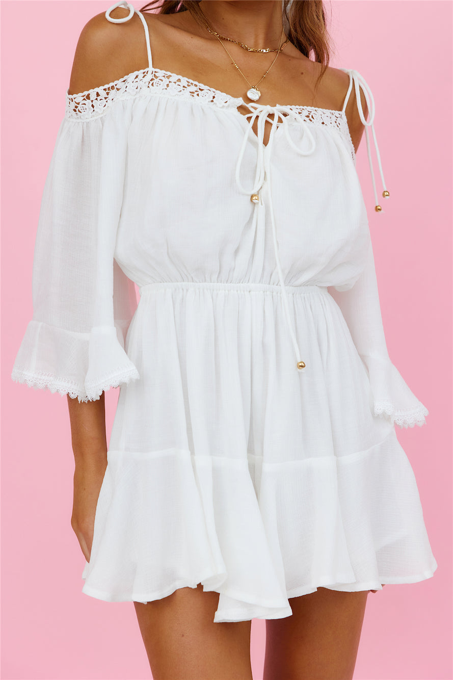 Floating Above Romper White