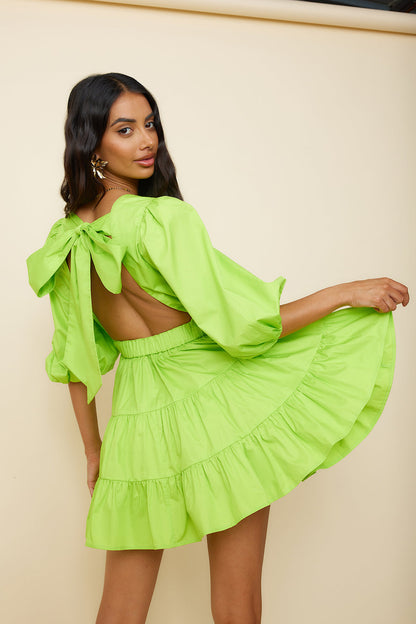 HELLO MOLLY Sweetest Treat Mini Dress Lime