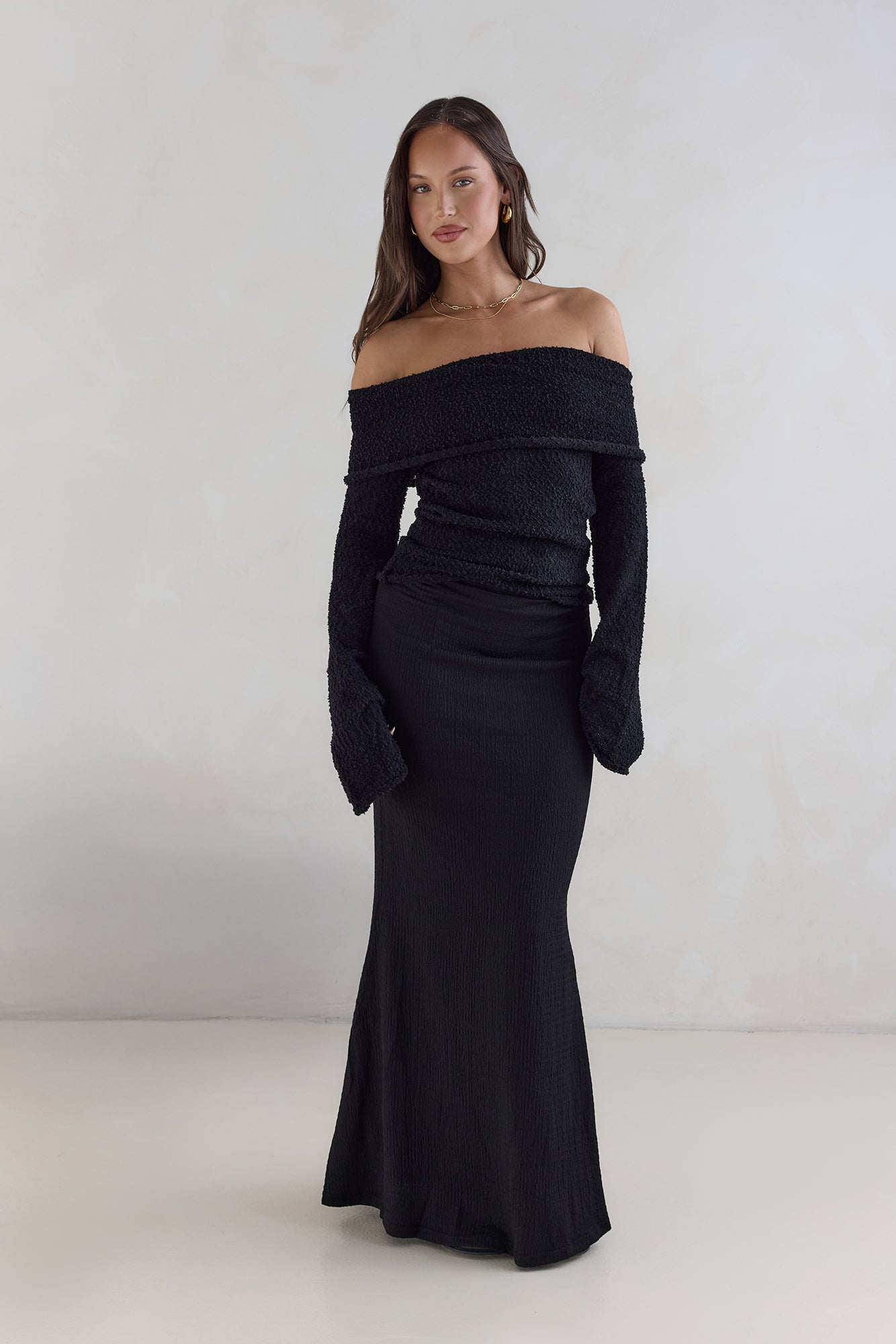 First Class Fantasy Off Shoulder Top Black
