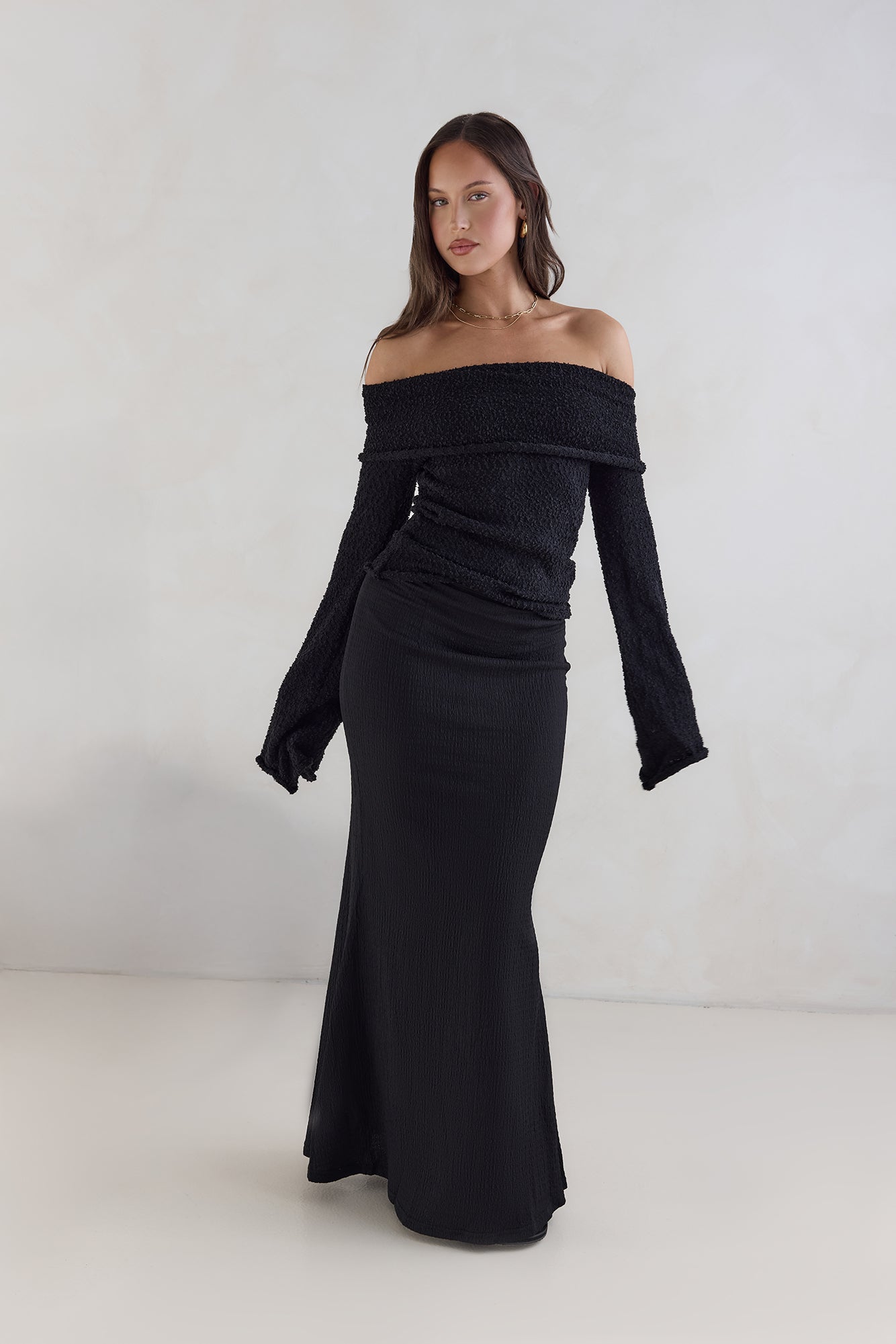 First Class Fantasy Off Shoulder Top Black