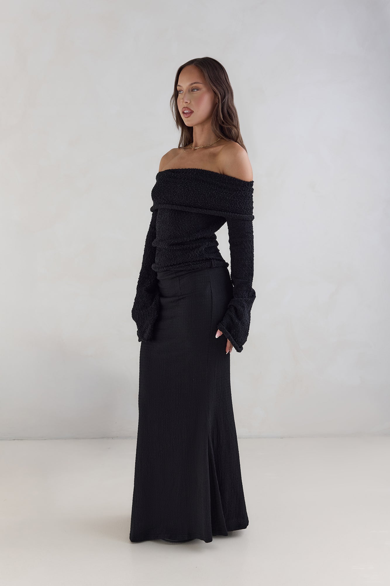 First Class Fantasy Off Shoulder Top Black