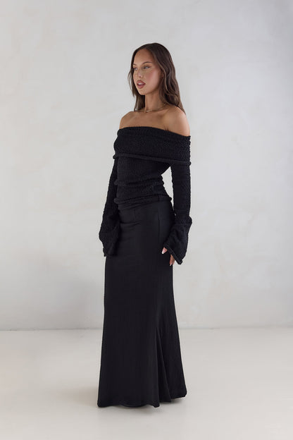 First Class Fantasy Off Shoulder Top Black