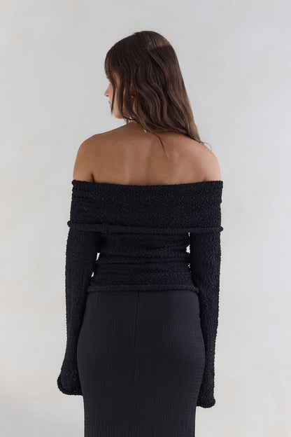 First Class Fantasy Off Shoulder Top Black
