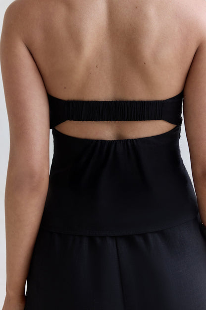 Lost My Way Strapless Top Black