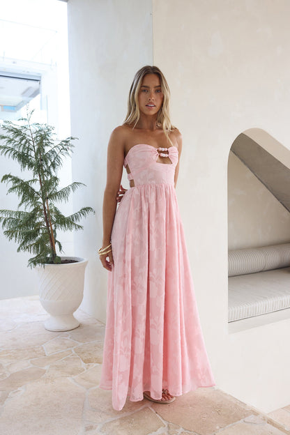 Angelic Moment Strapless Maxi Dress Pink