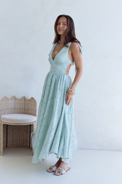Golden Night Maxi Dress Sage