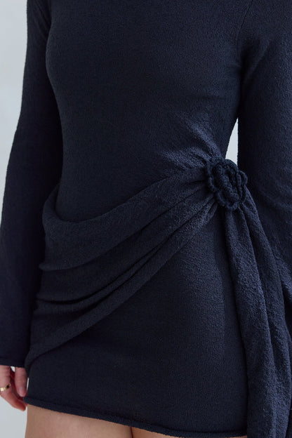 City Of Luxe Long Sleeve Mini Dress Black