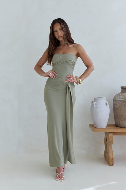 Follow You Strapless Maxi Dress Sage