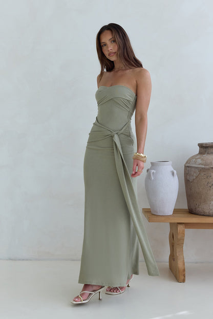Follow You Strapless Maxi Dress Sage