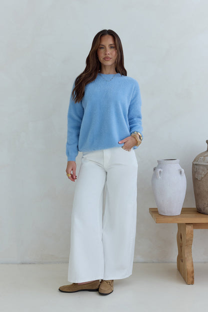 Winter Escape Knit Sweater Blue