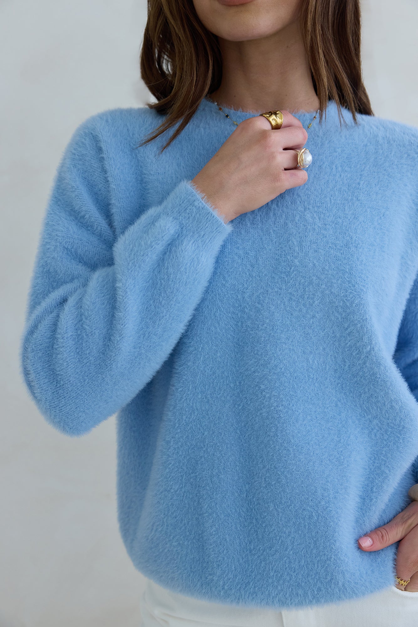 Winter Escape Knit Sweater Blue