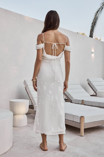 Tropical Tide Maxi Dress White