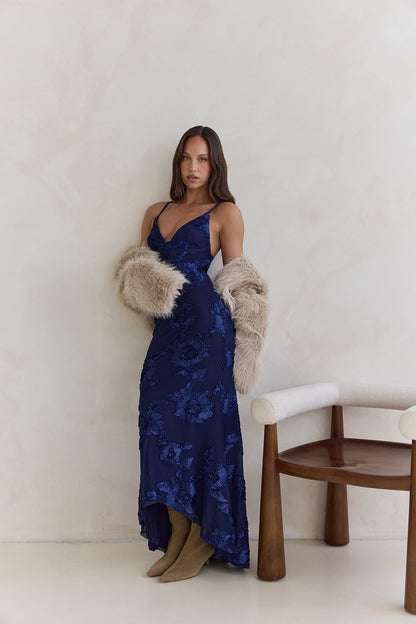 Love For You Mesh Maxi Dress Navy