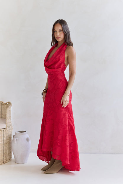 More And More Halter Maxi Dress Red