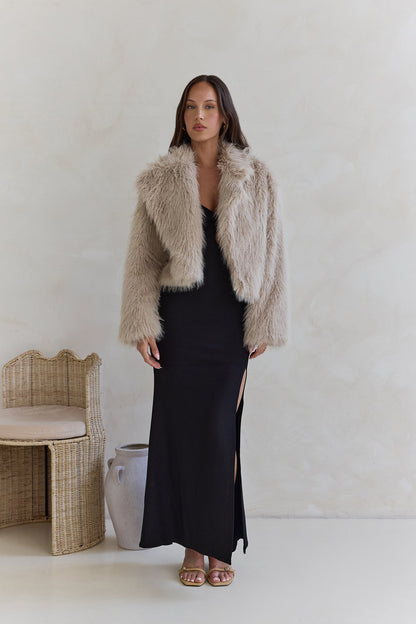 Icy Daze Faux Fur Jacket Beige