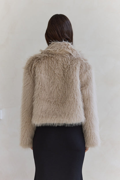 Icy Daze Faux Fur Jacket Beige