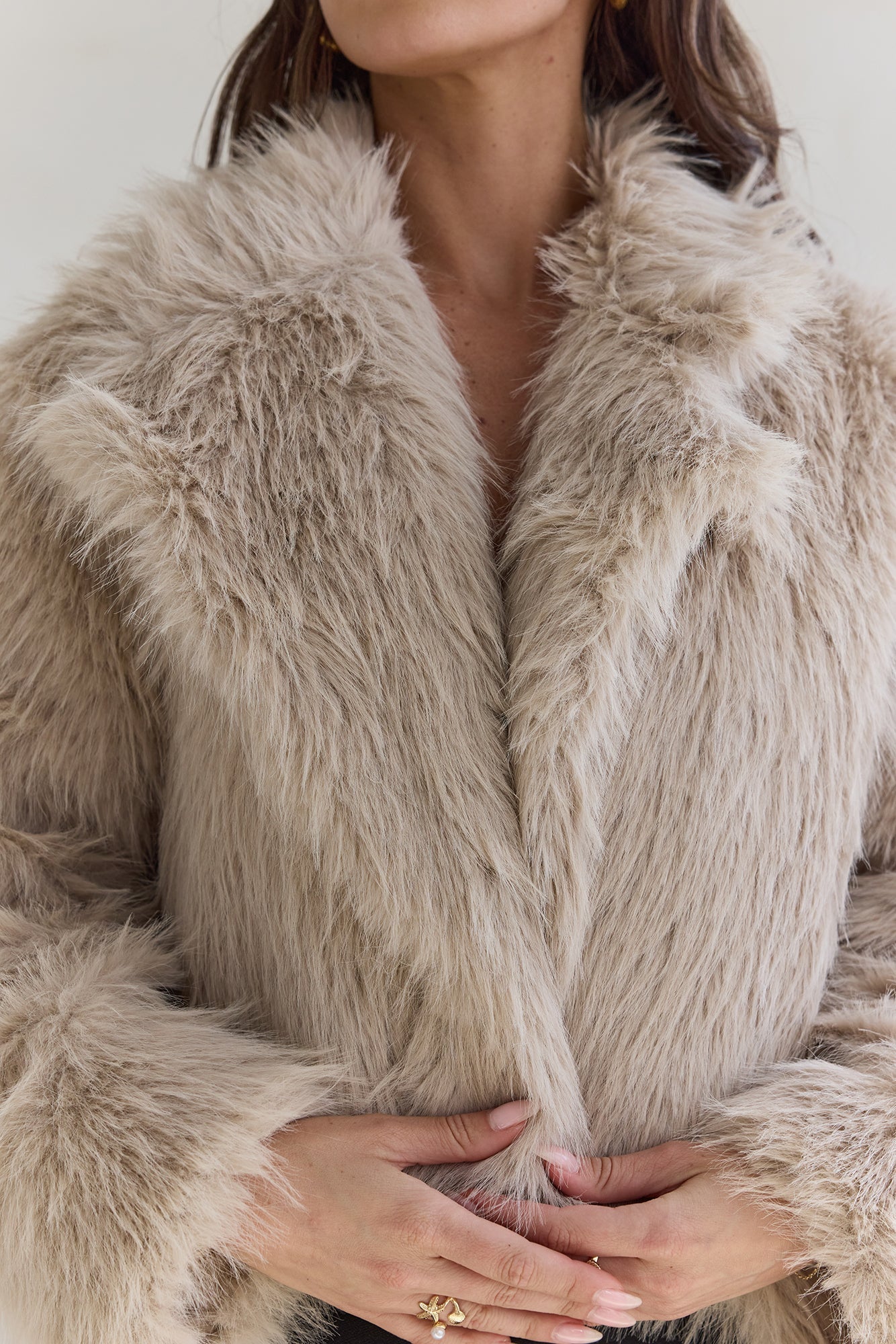 Icy Daze Faux Fur Jacket Beige