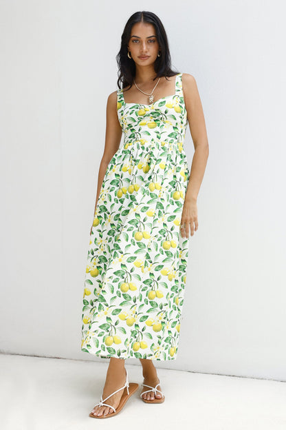 Under The Lemon Tree Midi Dress Print
