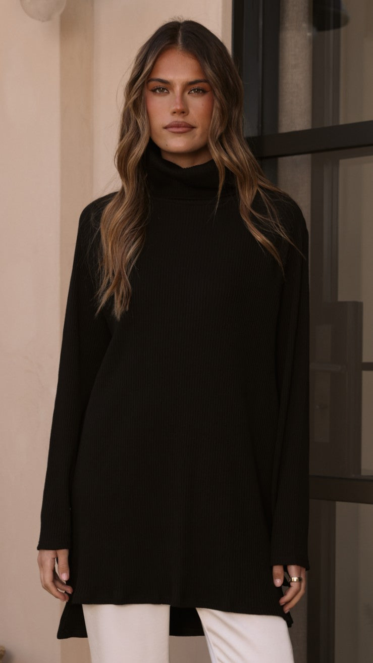 Ravio Oversized Rib Knit - Black