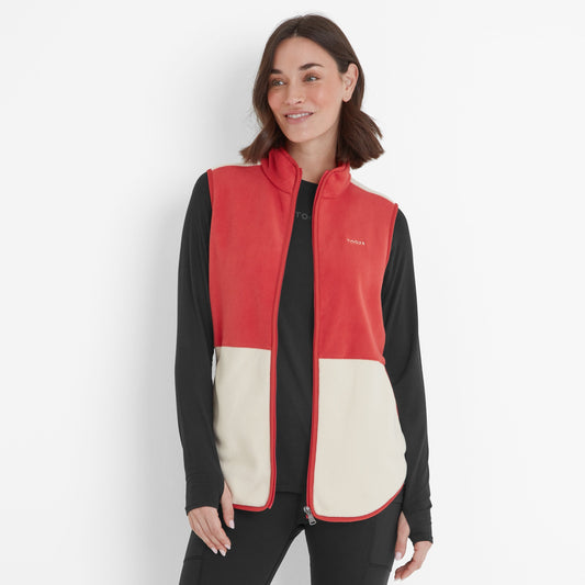 Fordley Womens Microfleece Gilet - Cranberry/Vanilla