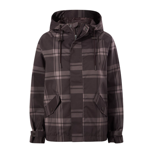 Ortega Womens Checked Waterproof Coat - Chocolate Brown