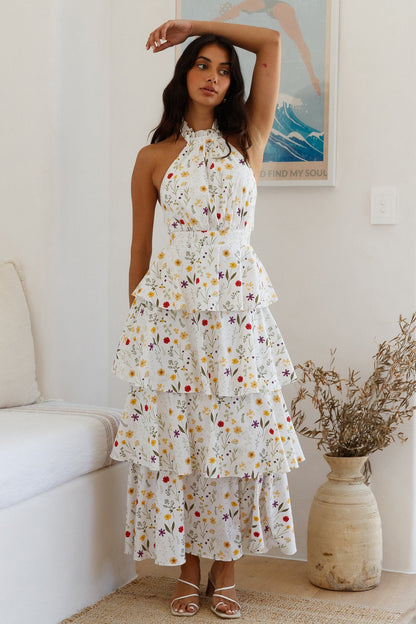 Symphony Sounds Halter Maxi Dress Multi