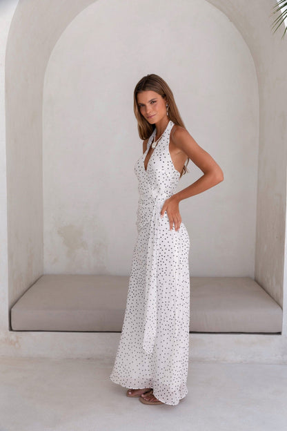 Spot The Treasure Maxi Dress White