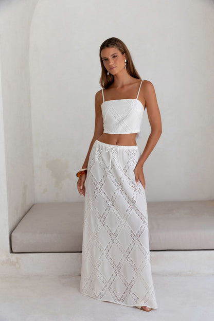 Ocean Air Oasis Crop Top White