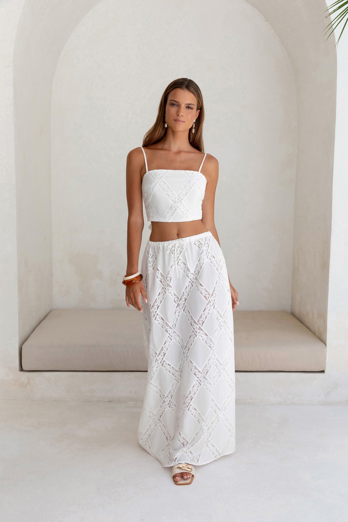 Ocean Air Oasis Crop Top White