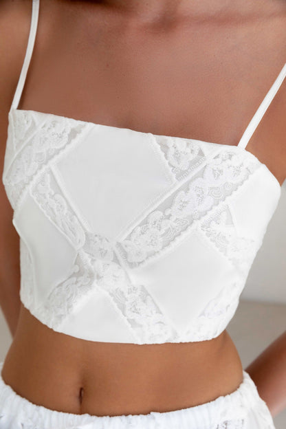 Ocean Air Oasis Crop Top White