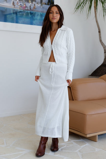 Winter Bliss Knit Cardigan White