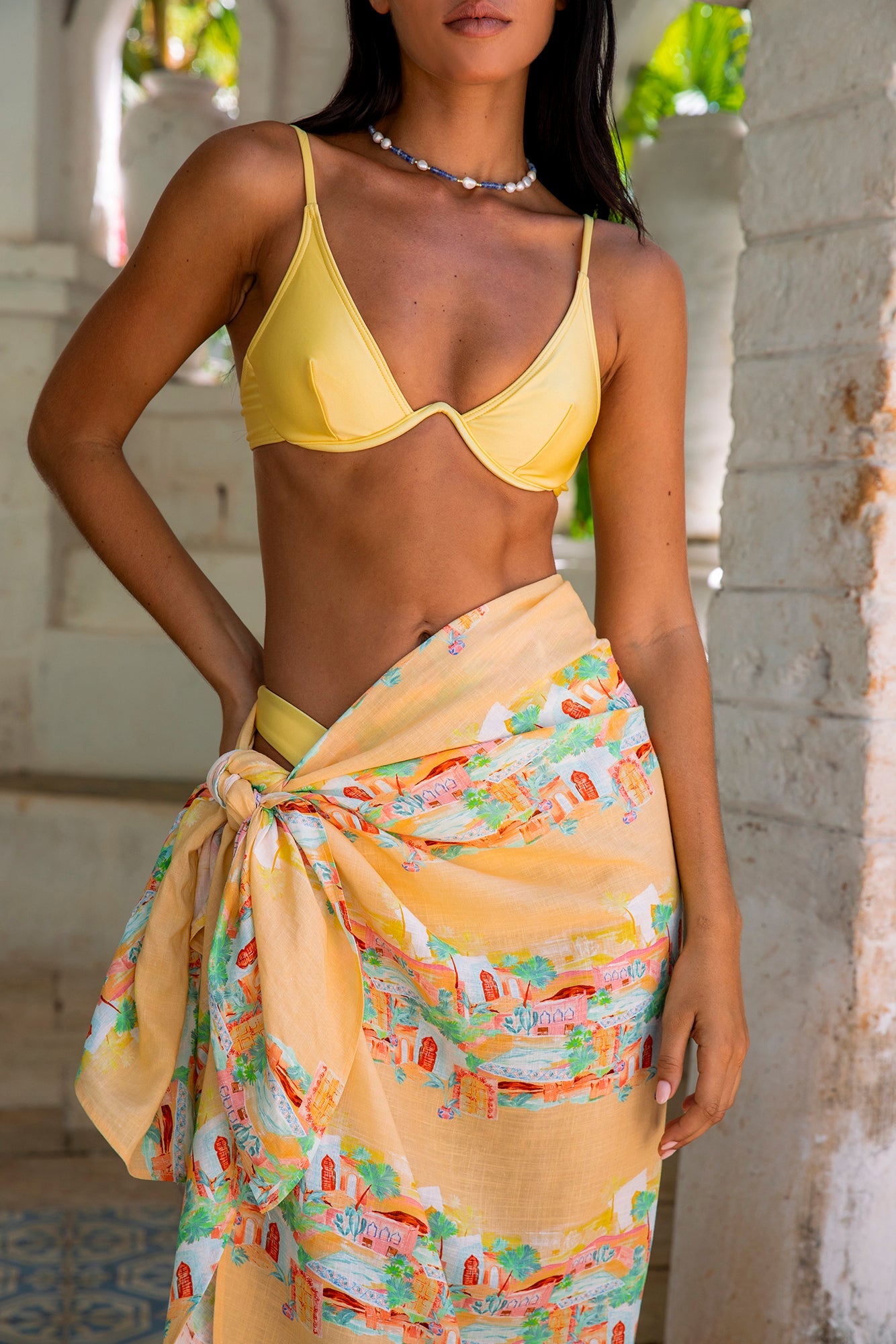 FORTUNATE ONE Paros Swim Top Lemon