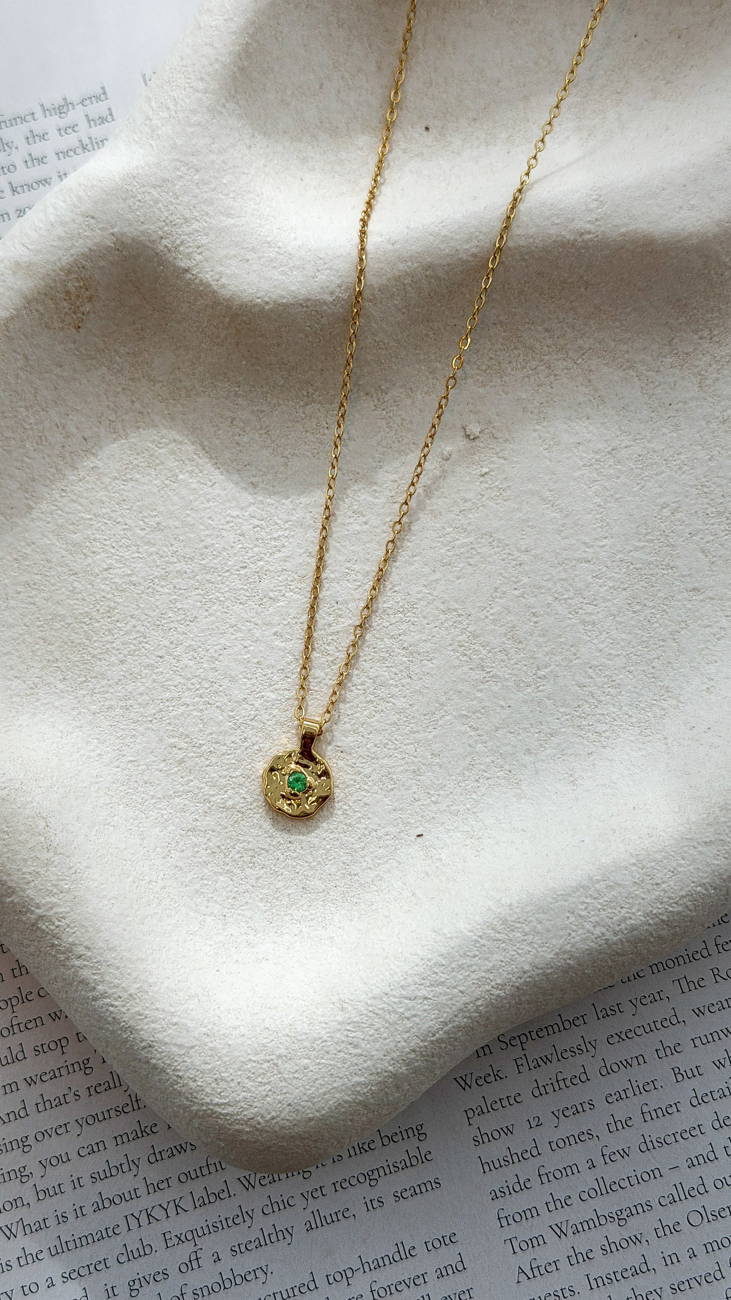 May Birthstone Necklace - Emerald
