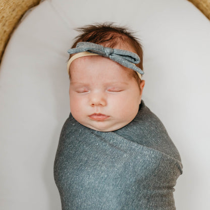 Knit Swaddle Blanket - Slate